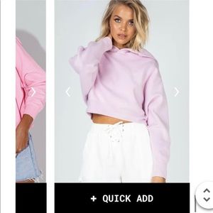 Princess Polly cropped pink hoodie
